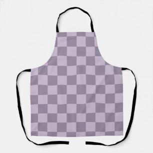 Delantal Patrón de tablero de ajedrez de lavanda suave mini