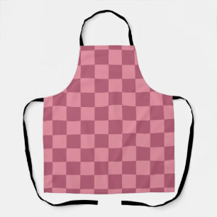 Delantal Patrón de tablero de ajedrez rosa minimalista