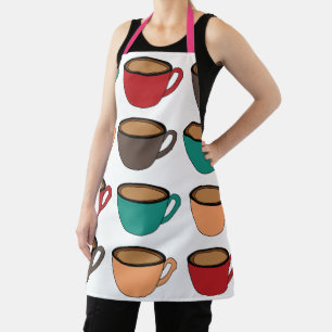 Delantal Patrón de Taza de Café Colorido