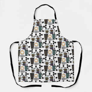 Delantal Patrón de tazas, tazas y alubias para los amantes