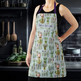 Delantal Patrón de té de hierbas Apron bib personalizado