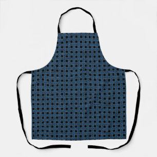 Delantal Patrón de Tejido Azul Negro