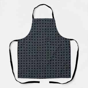 Delantal Patrón de Tejido Azul Negro