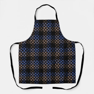 Delantal Patrón de Tejido Azul Negro