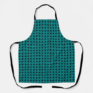 Delantal Patrón de Tejido Negro Verde