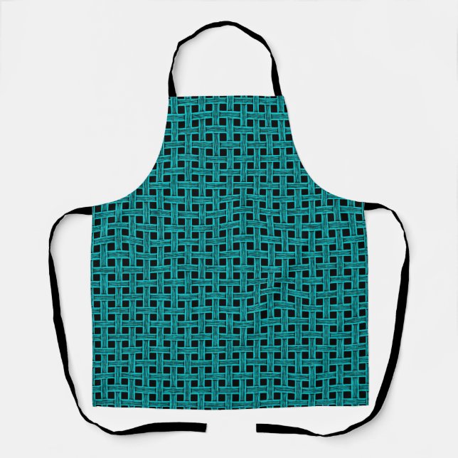 Delantal Patrón de Tejido Negro Verde (Anverso)