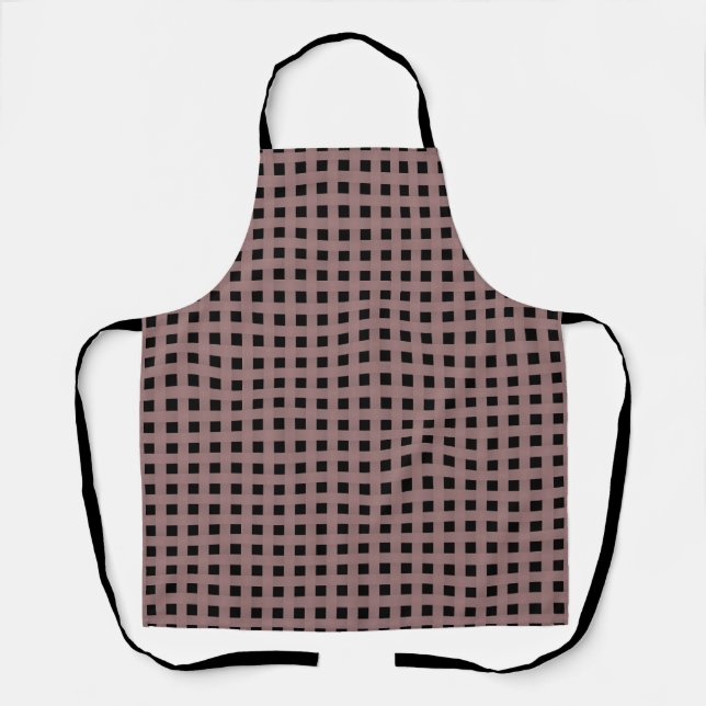 Delantal Patrón de Tejido Rosa Negro (Anverso)