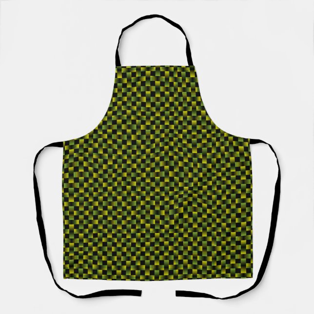 Delantal Patrón de Tejido Verde Amarillo (Anverso)