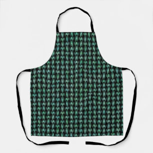 Delantal Patrón de Tejido Verde Azul