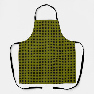 Delantal Patrón de Tejido Verde Negro