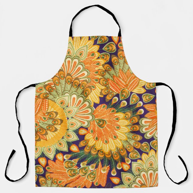 Delantal Patrón de tela vintage: textura de cierre. (Anverso)