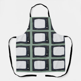 Delantal Patrón de televisión retro clásico antiguo de la t