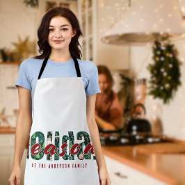 Delantal Patrón de temporada navideña personalizado