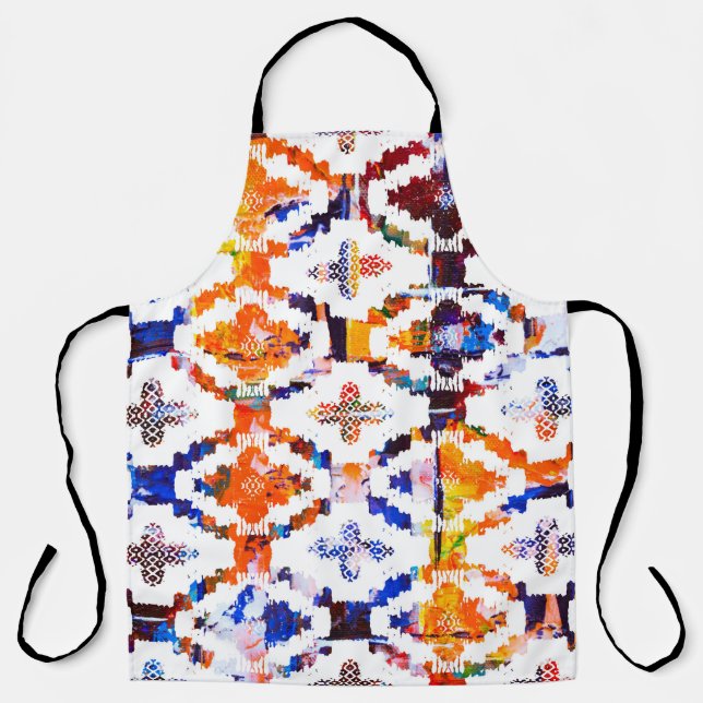 Delantal Patrón de textura geométrica con efecto de acuarel (Anverso)