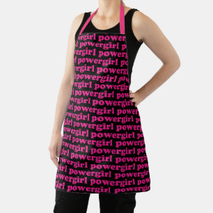 Delantal Patrón de tipografía moderna de color rosa intenso