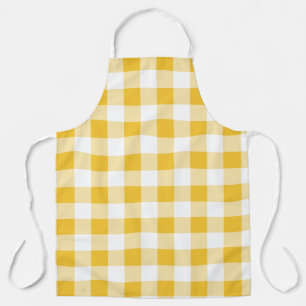 Delantal Patrón de trenzado de búfalo amarillo y blanco