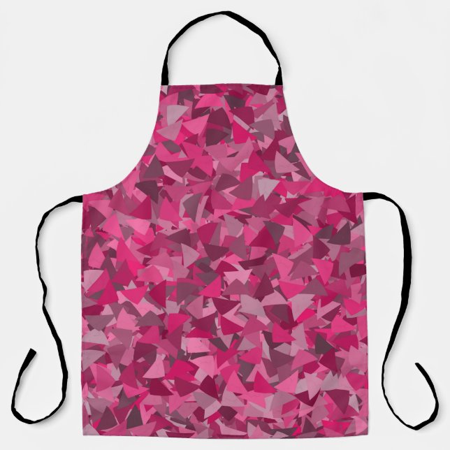 Delantal Patrón de triángulo gris rosa (Anverso)