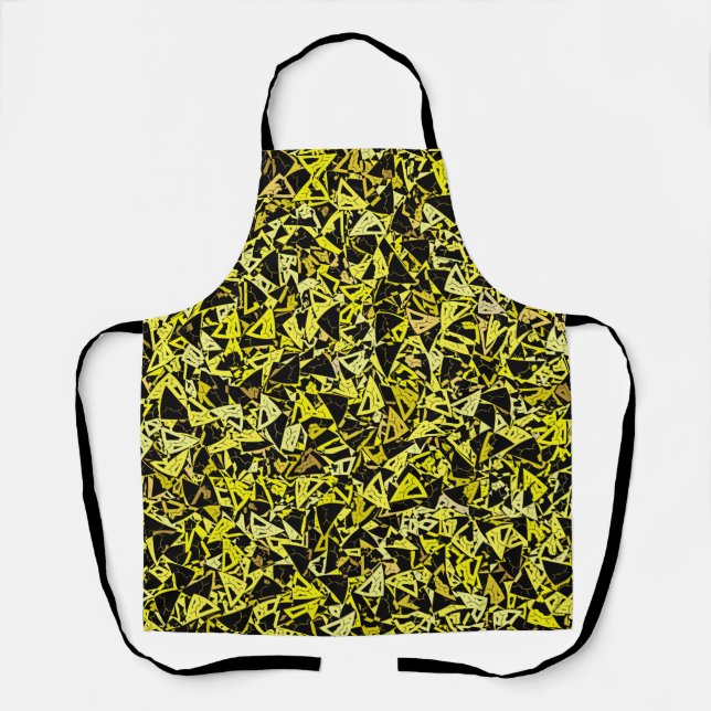 Delantal Patrón de triángulo negro amarillo (Anverso)