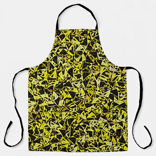 Delantal Patrón de triángulo negro amarillo (Anverso)