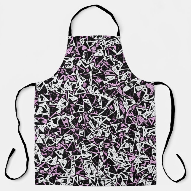 Delantal Patrón de triángulo negro morado (Anverso)