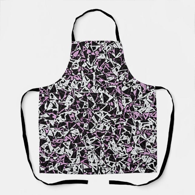 Delantal Patrón de triángulo negro morado (Anverso)