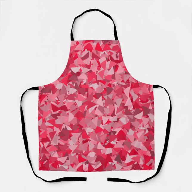 Delantal Patrón de triángulo rosa rojo (Anverso)