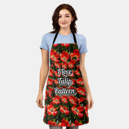 Delantal Patrón de tulipanes rojos