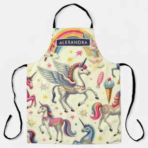 Delantal Patrón de unicornio de corte vintage