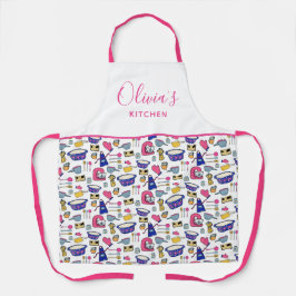 Delantal Patrón de utensilios de cocina personalizados