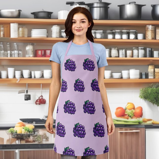 Delantal Patrón de uvas sin foco en el Apron (Grape fruit seamless pattern on apron.)