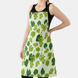 Delantal Patrón de uvas y hojas de uva