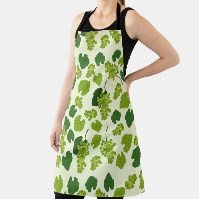 Delantal Patrón de uvas y hojas de uva (in situ)