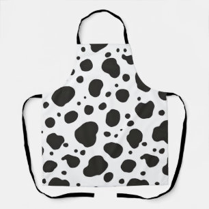 Delantal Patrón de vaca negro y blanco