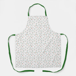 Delantal Patrón de vacaciones rojo y verde