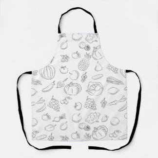 Delantal Patrón de vegetales, boceto