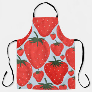Delantal Patrón de verano con fresas aisladas en la luz