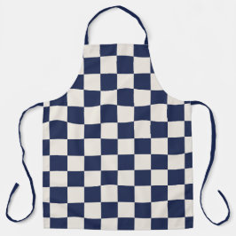 Delantal Patrón de verificación de crema azul de la armada