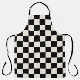Delantal Patrón de verificación de crema negra negrita