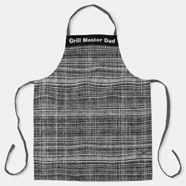 Delantal Patrón de verificación negro, blanco y gris (Anverso)