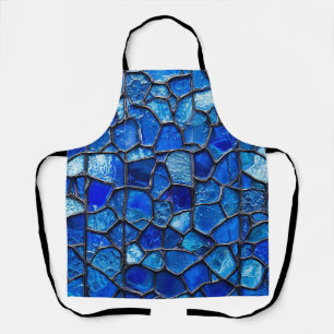 Delantal patrón de vidrio veneciano azul