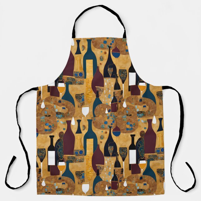 Delantal Patrón de vino moderno (Anverso)