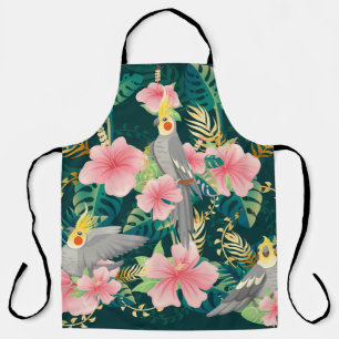 Delantal Patrón de vintage de loro de Cockatiel