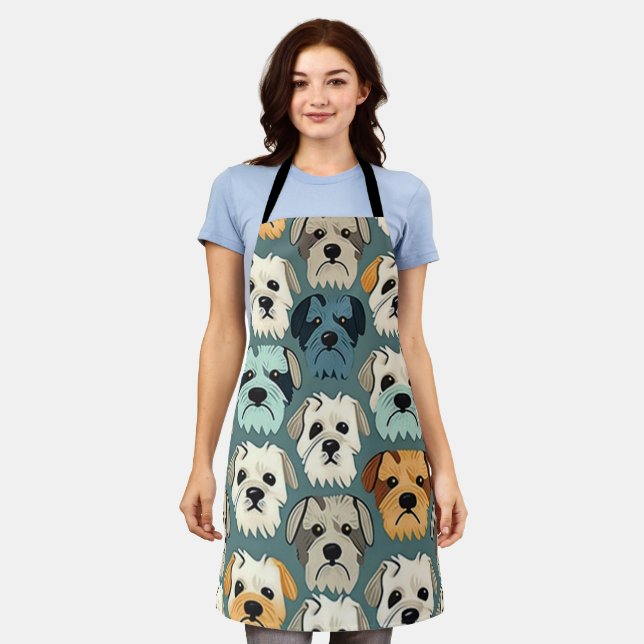 Delantal Patrón de Yorkshire Terrier (Gastado)