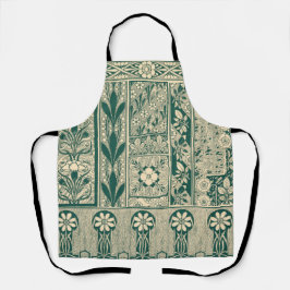 Delantal Patrón decorativo de Art Nouveau botánico