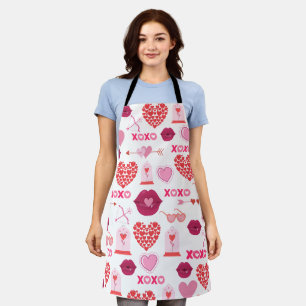 Delantal Patrón Día de San Valentín 2023 Fondo con corazón