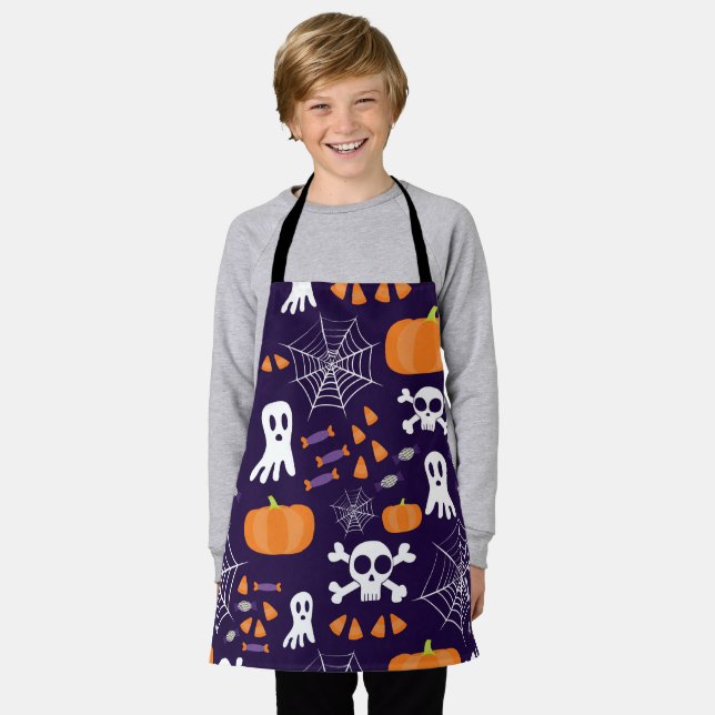 Delantal Patrón divertido de Halloween (Gastado)