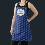 Delantal Patrón elegante feliz Hanukkah Blue Menorah<br><div class="desc">Calidad Hanukkah delantal para que usted personalizar con su mensaje especial de vacaciones.</div>