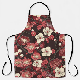 Delantal Patrón elegante sin soldadura de flores de cerezo 