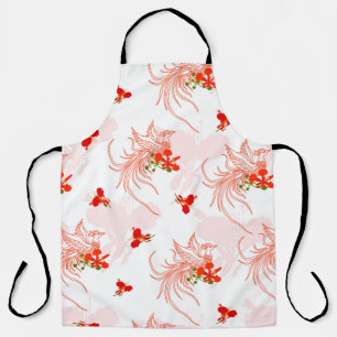 Delantal Patrón Fénix Bird Y Phoenix Flower Seamless
