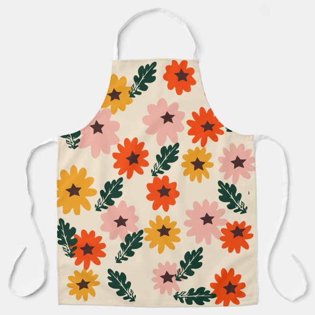 Delantal Patrón Floral  (Anverso)